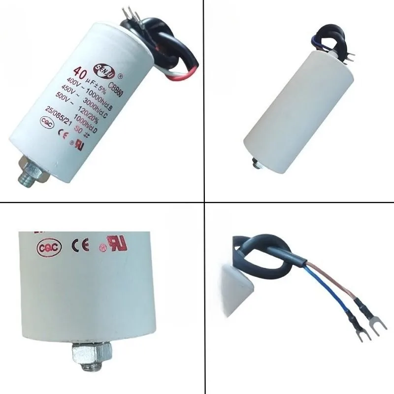 CBB60 450V1.5uF~40uF Пусковой конденсатор с клеммами и винтовым огнестойким корпусом из ПБТ для двигателя воздушного насоса воздушного компрессора