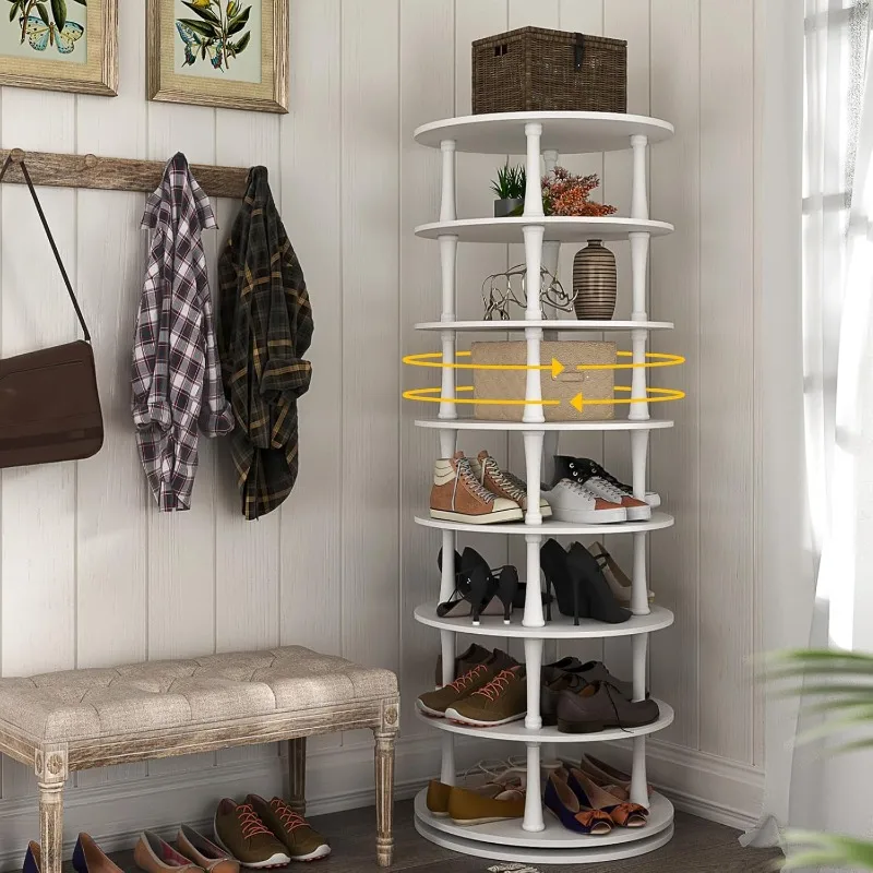 Rotating Shoe Rack Tower 360,Spinning Shoe Rack,7 Tier Lazy Susan Closet Organizer,Revolving Shoe Storage Organizer fo