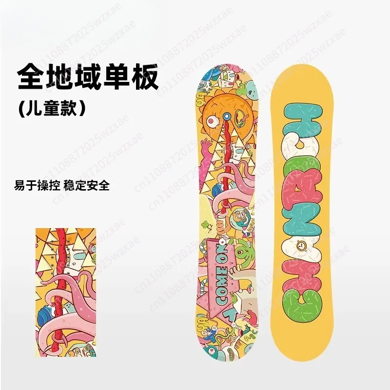 Children's All-Mountain Snowboard 80-120cm, Light Poplar Core Twin Symmetric for Beginner/Advanced Kids & Boys Girls