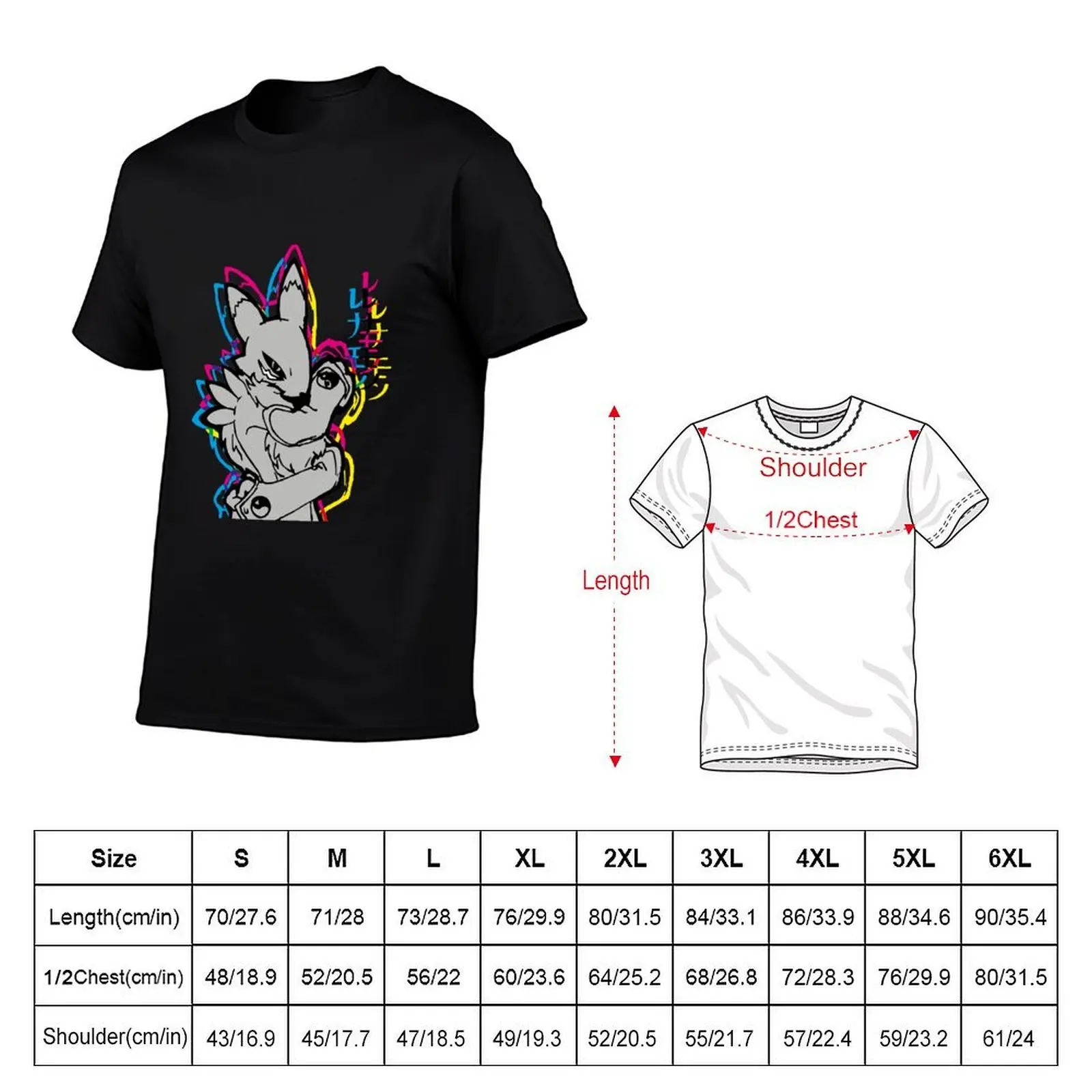 Colors Renamon T-Shirt, Summer Casual Cotton Tee, Oversized Streetwear Tops, Vintage Graphic Print, Loose Fit Short Sleeve