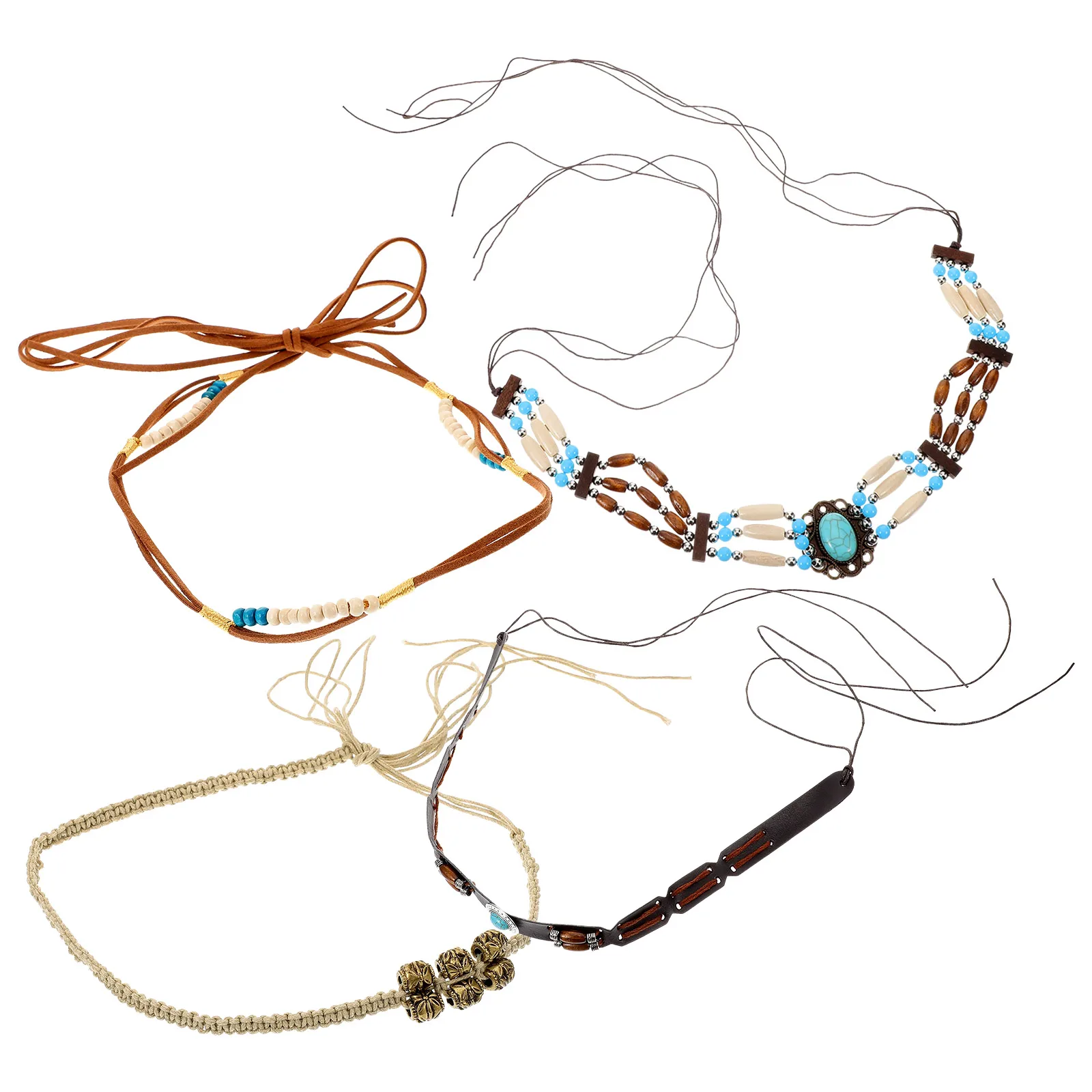 4 pçs chapéu guarnição tiras de praia acessórios faixas de cowboy para mulheres boné cowgirl personalidade diy