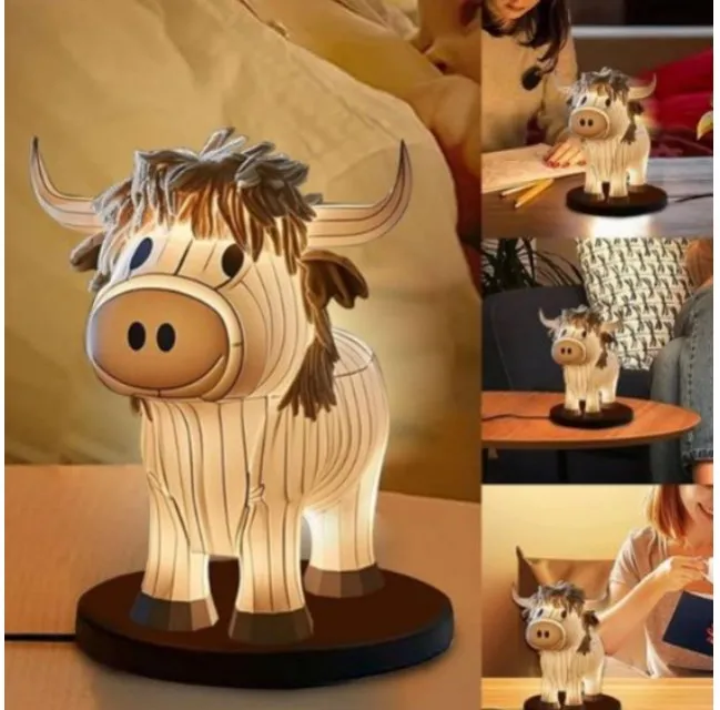 Vintage Cow Table Lamp For Living Room Bedroom Desk Decoration Birthday Gift Nightstand Cow Lamp Children Night Light Cow Lamp