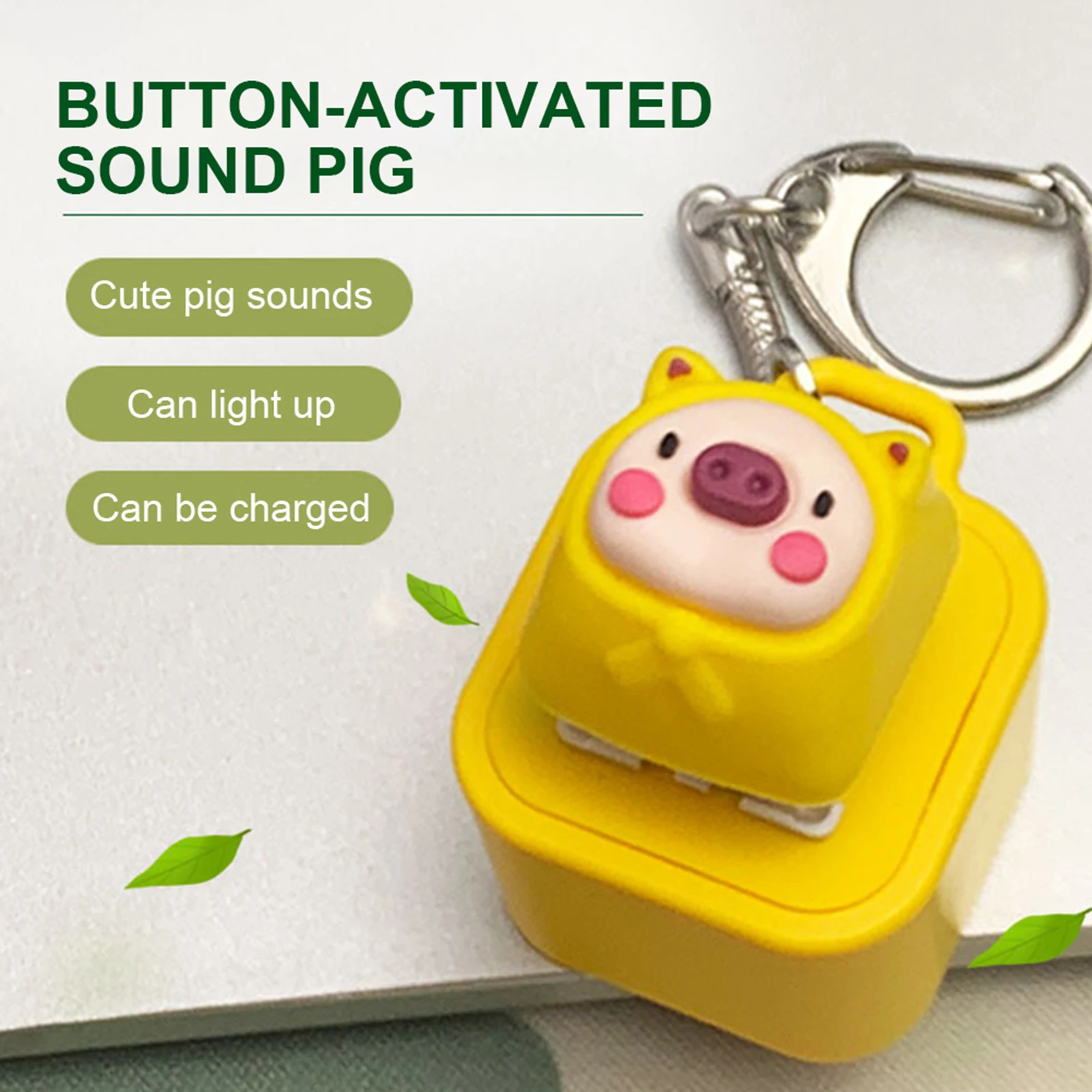 Animal Decompression Toys with Sound Light Keyboard Clicker Keychain Finger Clicker Toys Button Stress Relief Gifts for Adult