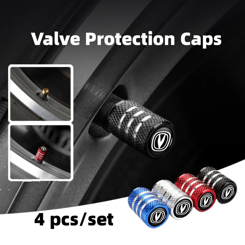 4pcs Car Metal Tire Valve Caps Tyre Wheel Stem Air Hat Mats For Changan CS75 CS35 CS15 CS95 RAETON CX70 CS55 EADO CX20 CS15EV