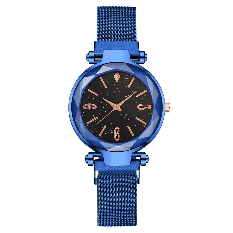 Absorbent Iron Stone Digital Diamond Starry Sky Lazy Man Absorbent Iron Magnetic Women's Watch Origin