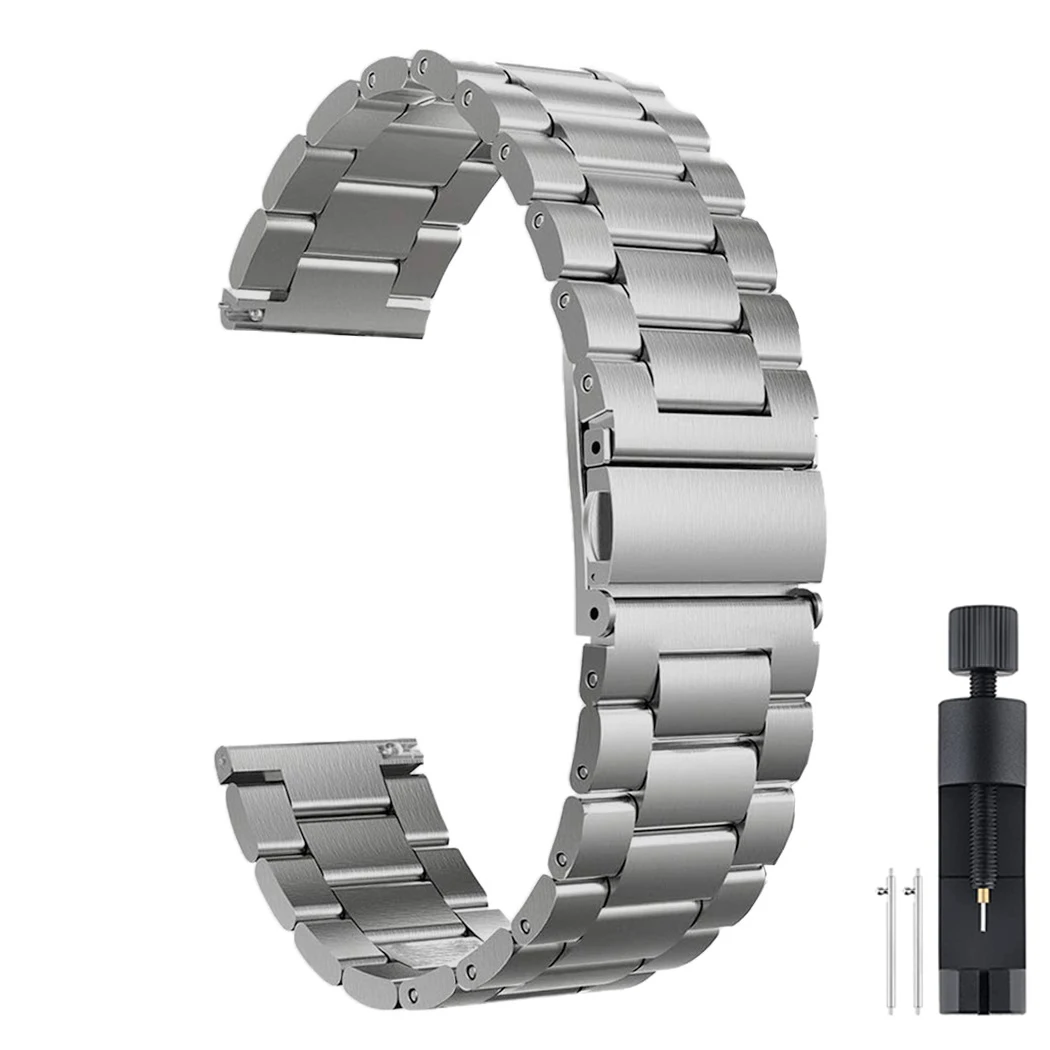 18mm 22mm 20mm Uhrenarmband für Samsung Galaxy Watch 7/6/5/4/3 S3 Active2 Huawei Watch GT 7 Pro GT6 GT5 GT4 3 Edelstahlarmband