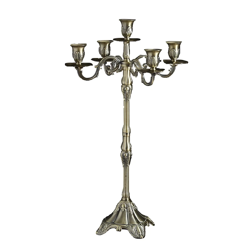 

Wabi Sansan Bronze Vintage Candlestick Hotel Wedding Candlestick Premium Western Food Candlelight Dinner Decoration Ornament
