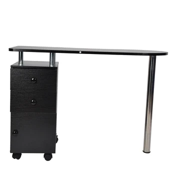 Schönheits salon Möbel Nail Art Zubehör Nagel tisch mobile Holz Maniküre Schreibtisch mit 1 Tür 2 Schubladen Rollen für Schönheits salon