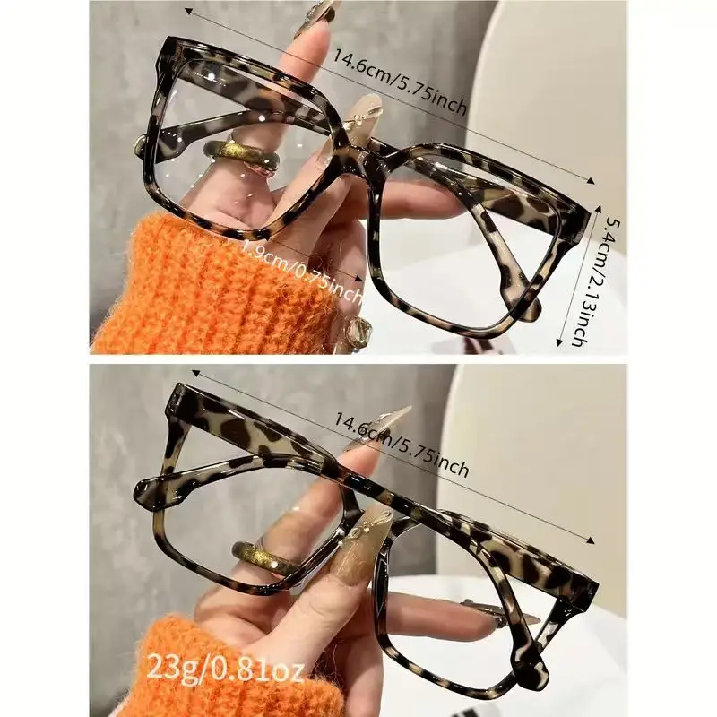 1-teilige klassische modische Damenbrille mit quadratischem Rahmen und klaren Gläsern – stilvolles Accessoire für den täglichen Gebrauch und die Fotografie – Detail 6