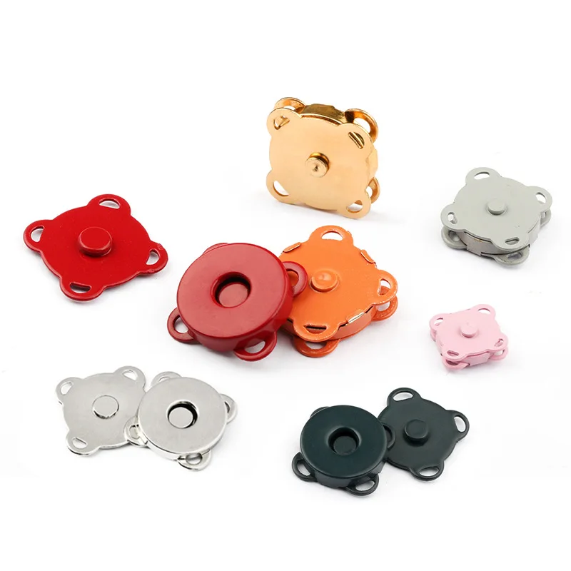 

100set Metal Magnetic Snap Fasteners Clasps Buttons Handbag Purse Wallet Craft Bags Parts Accessories 14mm 19mm 24mm