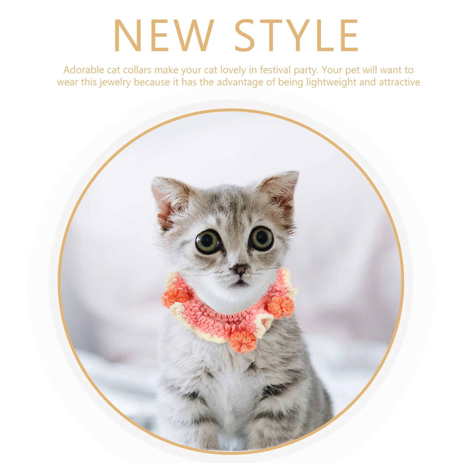 

Cat Flower Collar Adjustable Lightweight Pet Necklace with Bells for Christmas Parties and Daily Wear Cat Flower Collar