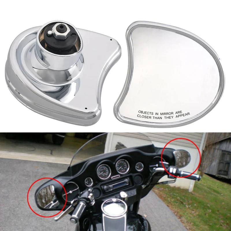 

Motorcycle Chome Fairing Mount Rearview Mirror 10Mm For Electra Street Glide 1996-2013