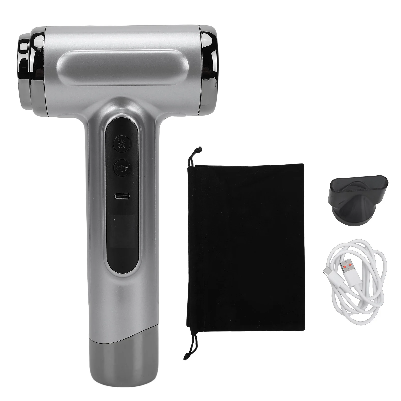 Cordless Hair Dryer 15600mAh Rechargeable Cold Hot Wind 200W Portable Blow Dryer for Travel Camping Grey Rechargeable Hair Dryer