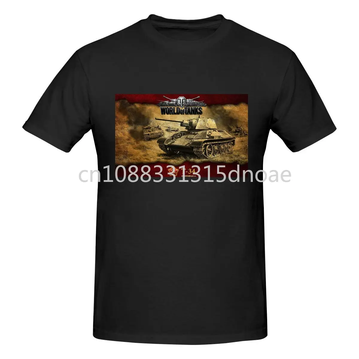 

Футболка World Of Tanks мужская с принтом, модная тенниска с круглым вырезом, хлопковая майка с коротким рукавом, лето
