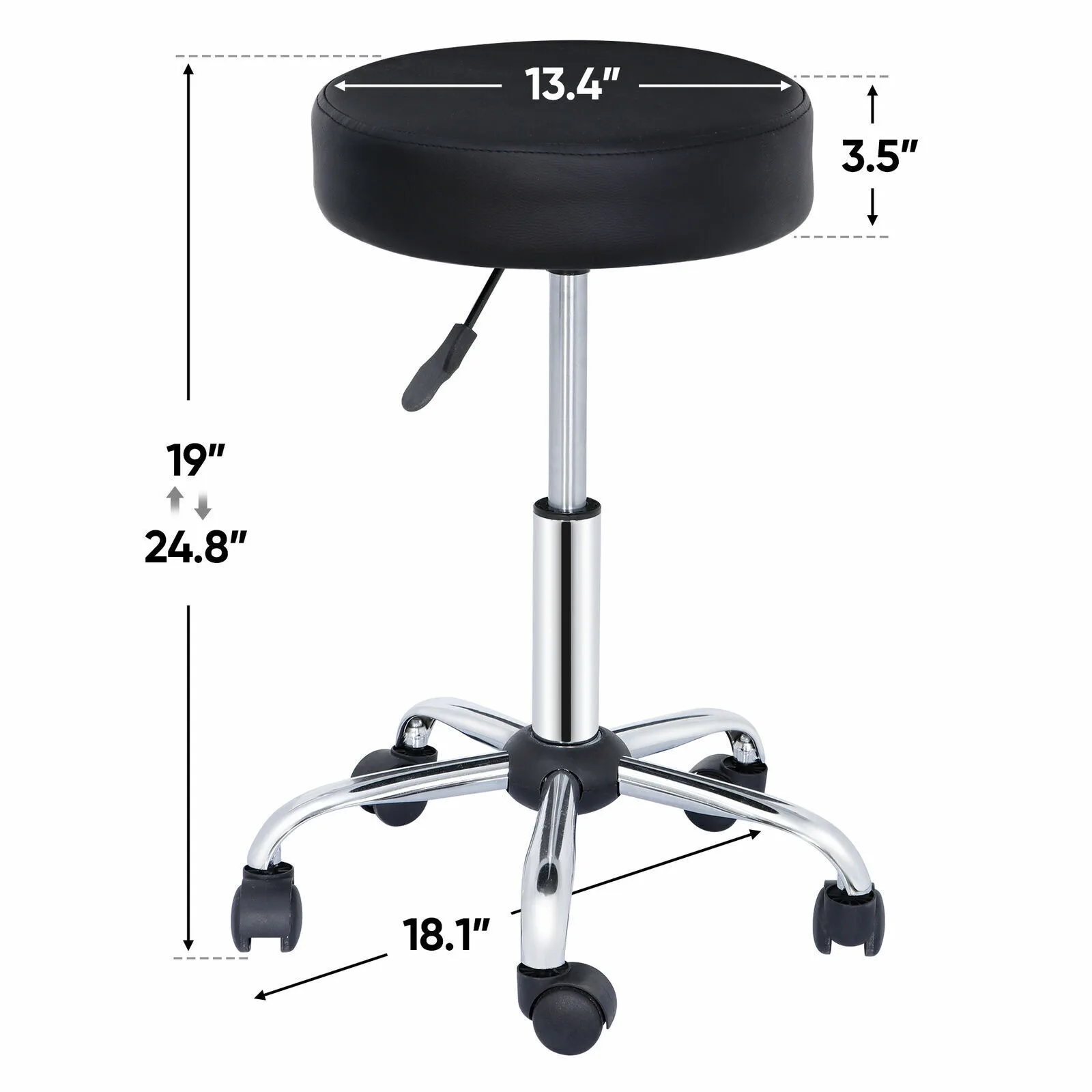 

Hydraulic Rolling Chair Adjustable Tattoo Salon Stool Facial Massage Spa Stools United States