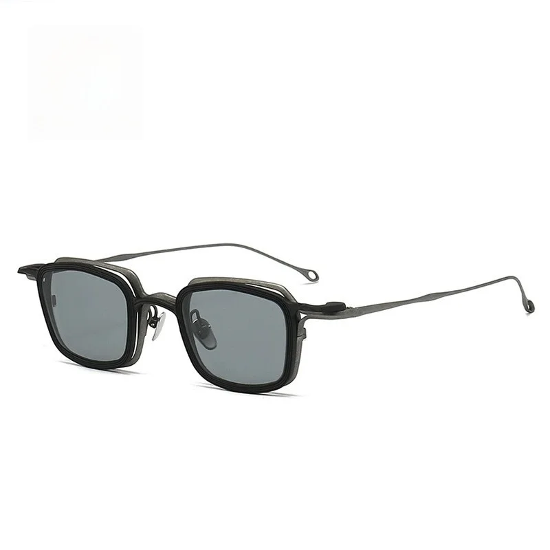 Clip-On Sunglasses Belight Vintage Square Shape Titanium Vintage Retro Women Men Eyeglasses RG2004