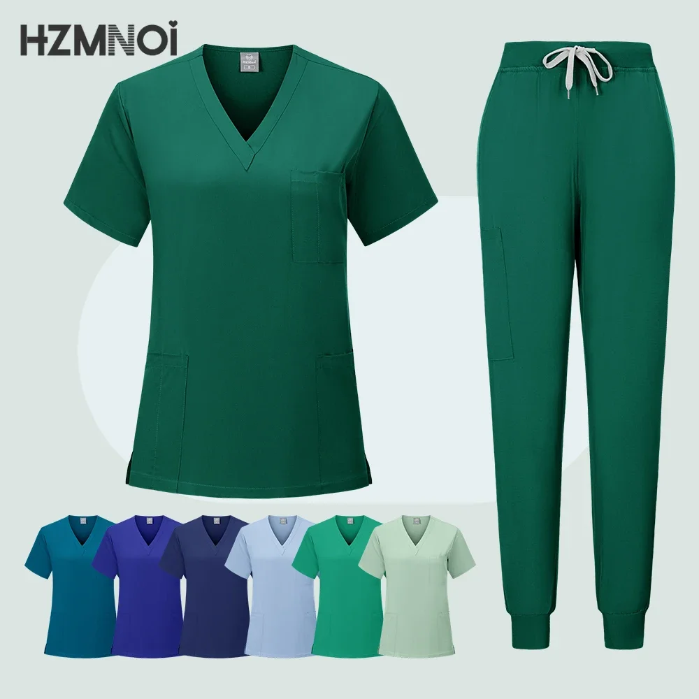 

Top Sell Hospital Uniform Casual Medical Scrubs for Women Butterfly Knot Embroidery SPA Short Sleeve Nursing Scrub Uniforms Sets