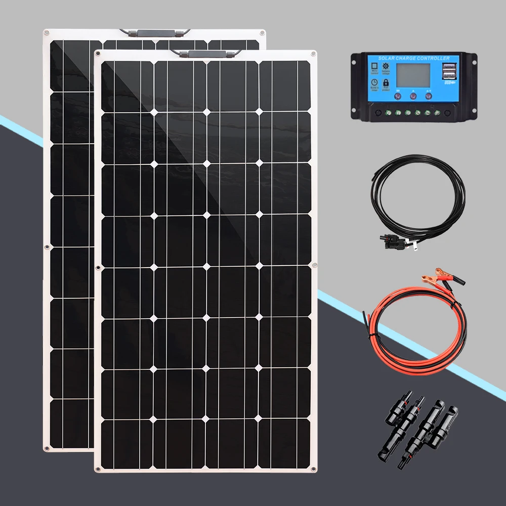 2000W1000WSolar Panel 18V High Efficiency  Portable Power Bank Flexible Emergency Charging Outdoor Solar Cells For Home/Camping