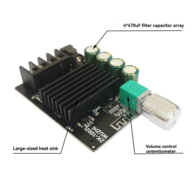 FFYY-Papan Amplifier Mini 1002L 100WX2 TPA3116 Bluetooth 5.0 Papan Amplifier Digital Daya Audio Nirkabel 50W 80W Stereo Amp