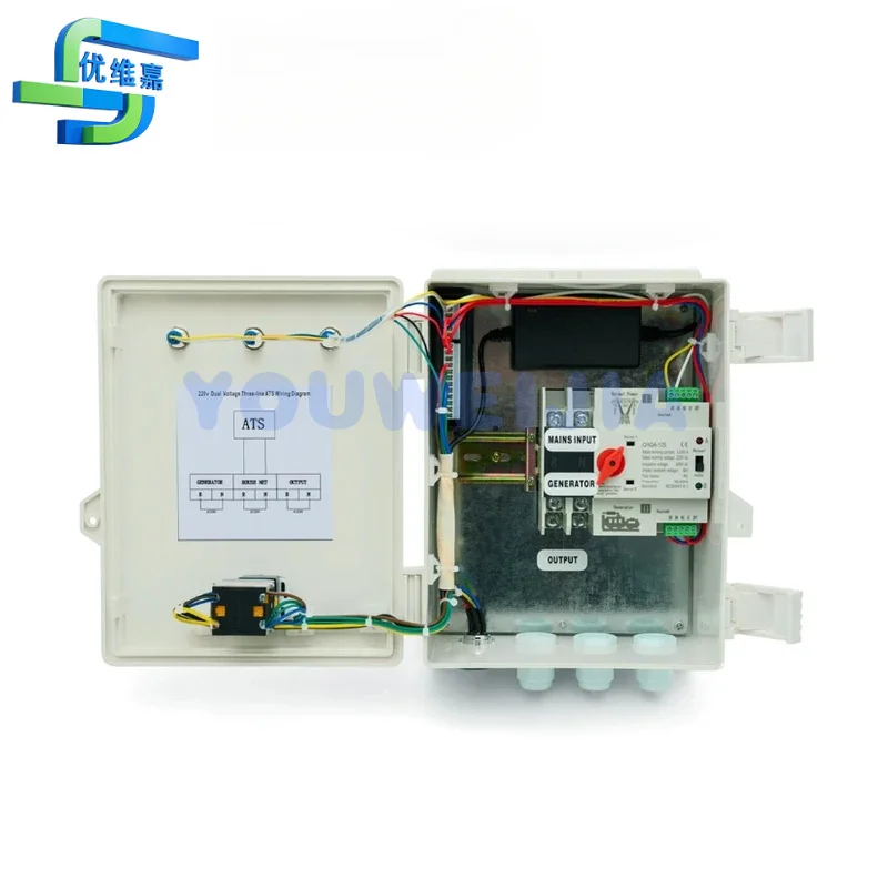 10kW 2p 4p generator control box and diesel unit dual power switch automatic transfer system control panel 220V380V
