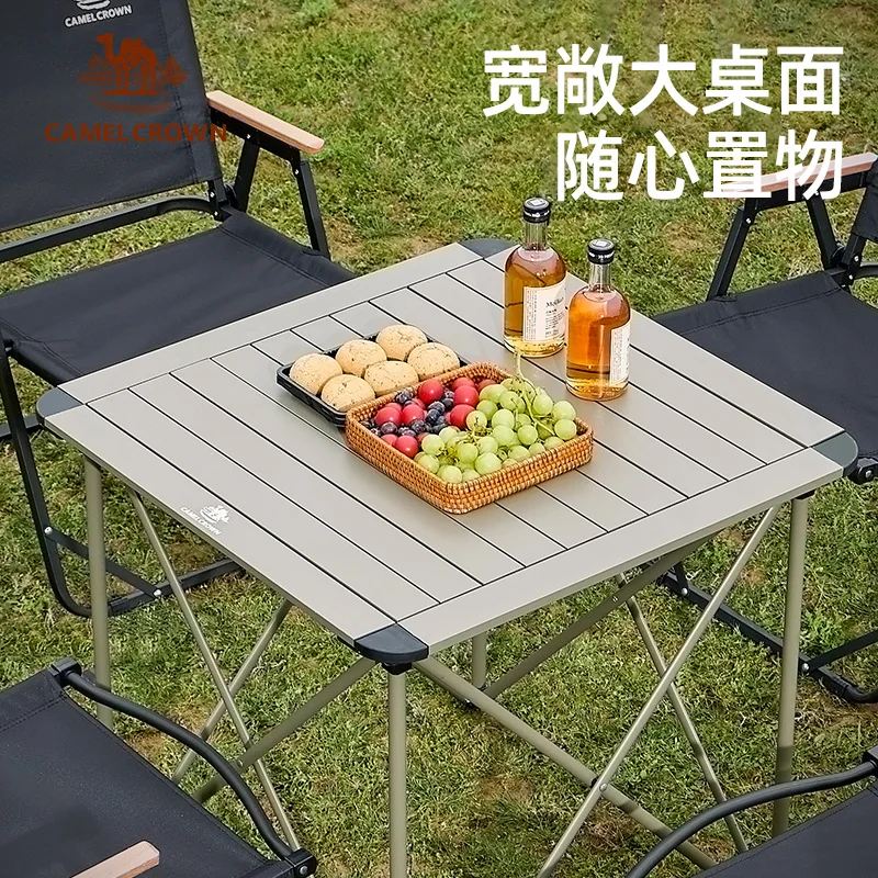 Camel outdoor aluminum folding table picnic table camping  equipped with egg roll  camping full set of supplies.