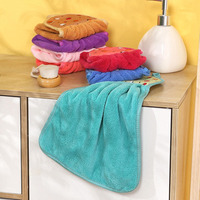 4pcs Coral Fleece Fingertip Towel, Towel For Wiping Hands, Household Hanging Cloths For Bathroom, Bathroom Dishwashing Supplies