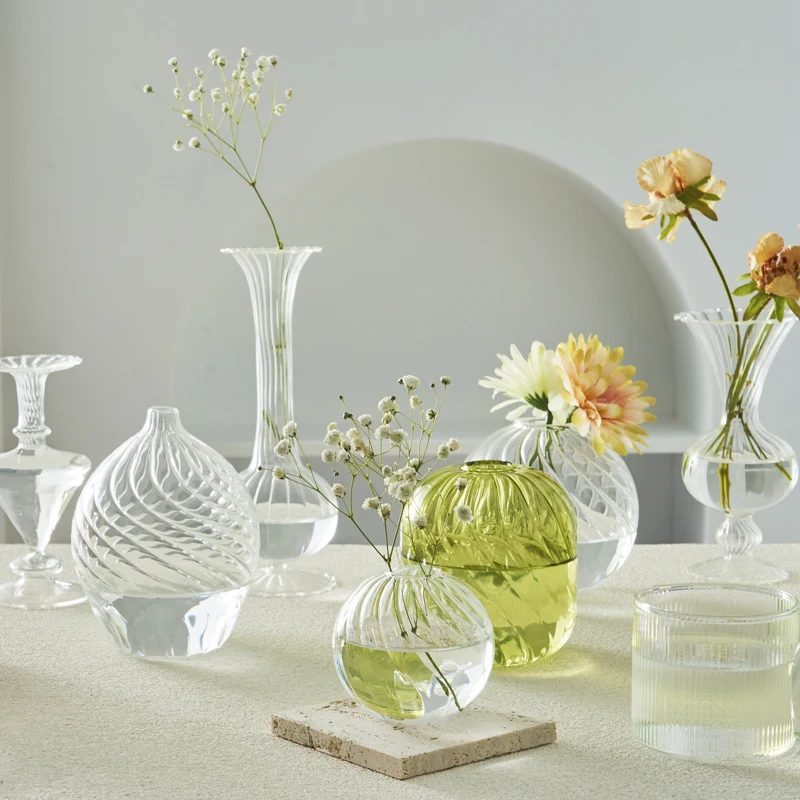 Transparent Vase Modern Home Decor Vase Decoration Home Wedding Clear Glass Vase Nordic Vases Set Hydroponic Vase