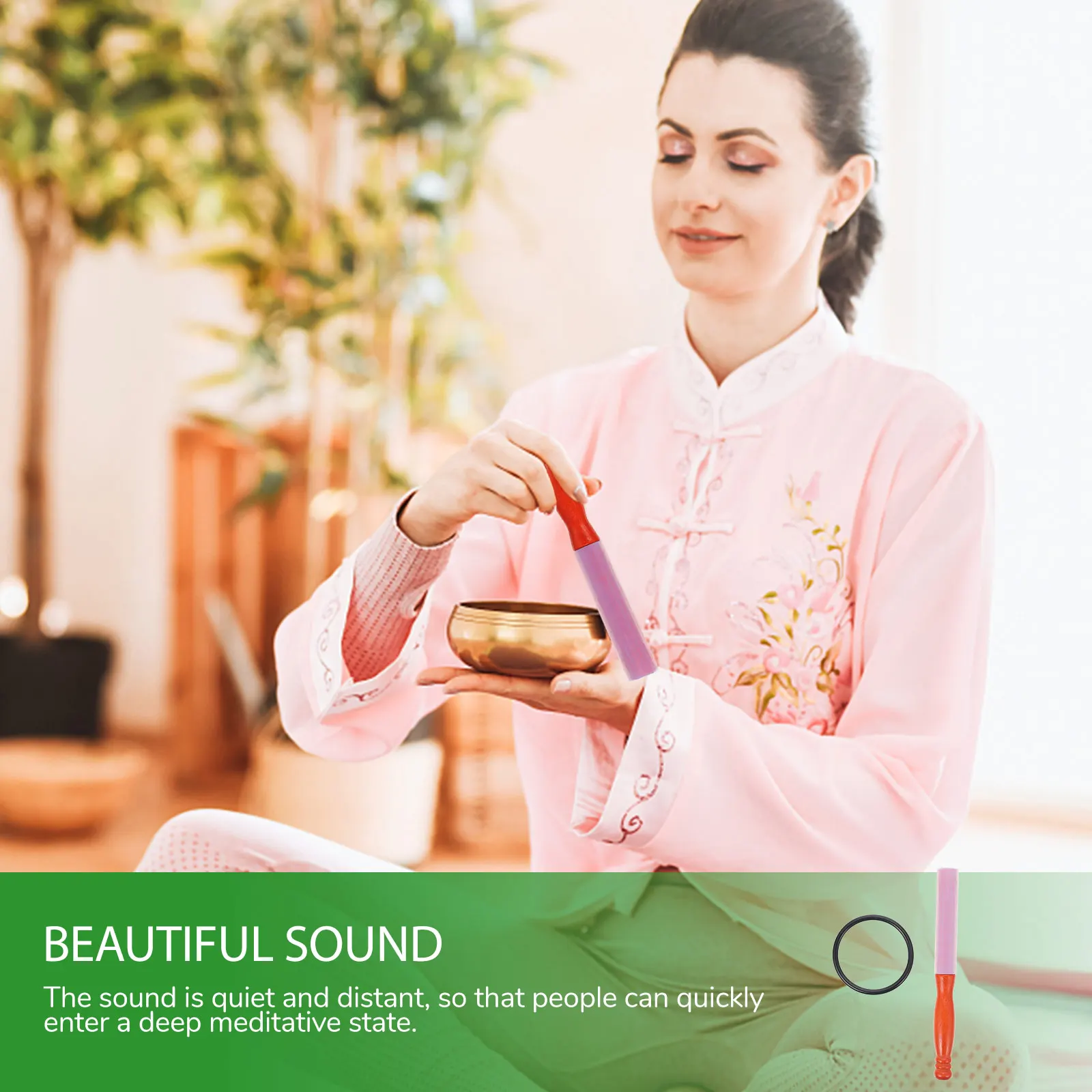 

Music Bowl Stick Singing Striker Yoga Double Ended Mallet Musical Instrument Accessories Solid Wood Therapy