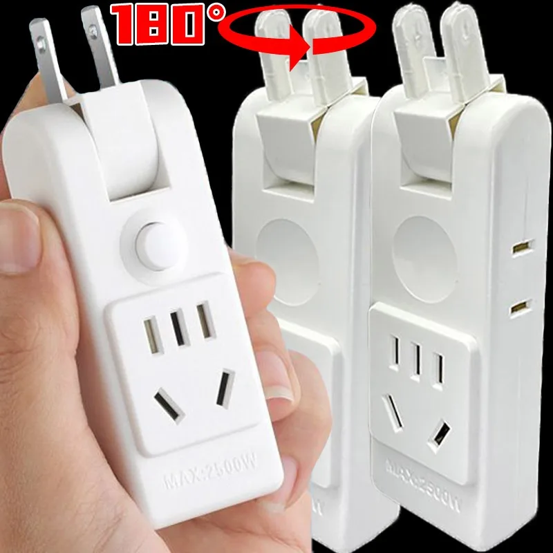 

Многоконтактный переходник с выключателем, поворот на 180 градусов, для американских розеток, дорожный адаптер, бытовой конвертер для розеток