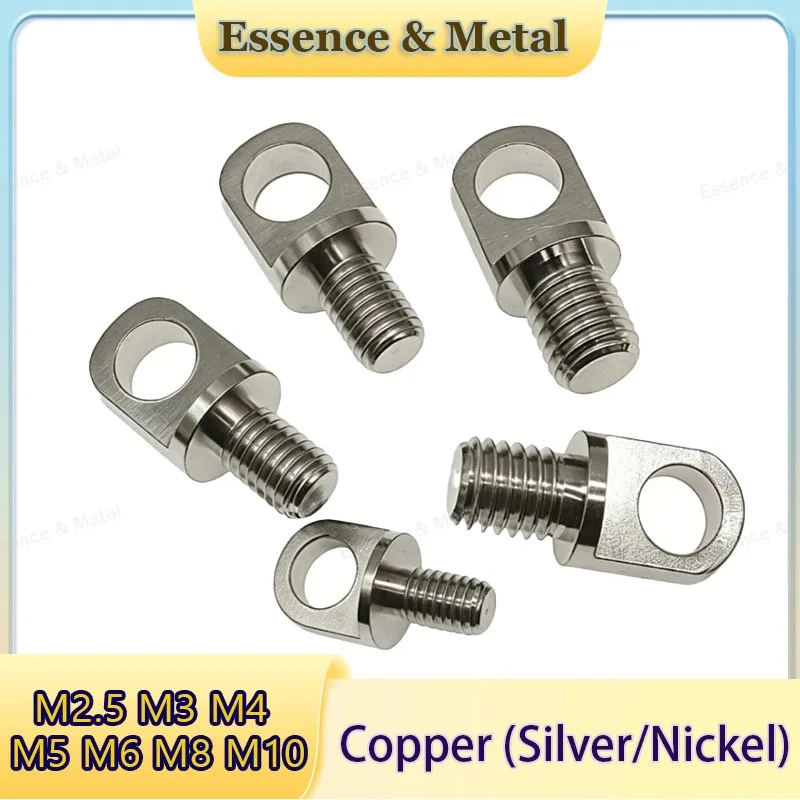 Brass Bolts and Nuts Eye Bolts with Holes M3 M4 M5 M6 M8 M10 Copper Eye Screw Set Drone Wire Lifting Lugs Copper Posts Fasteners