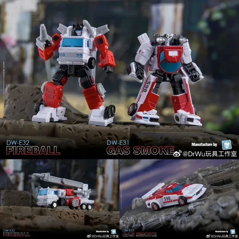 

In Stock！ DR.WU Transformation DW-E32 Fireball & DW-E31 Gas Smoke G1 2Pcs Set Small Scale Action Figure Model Toy