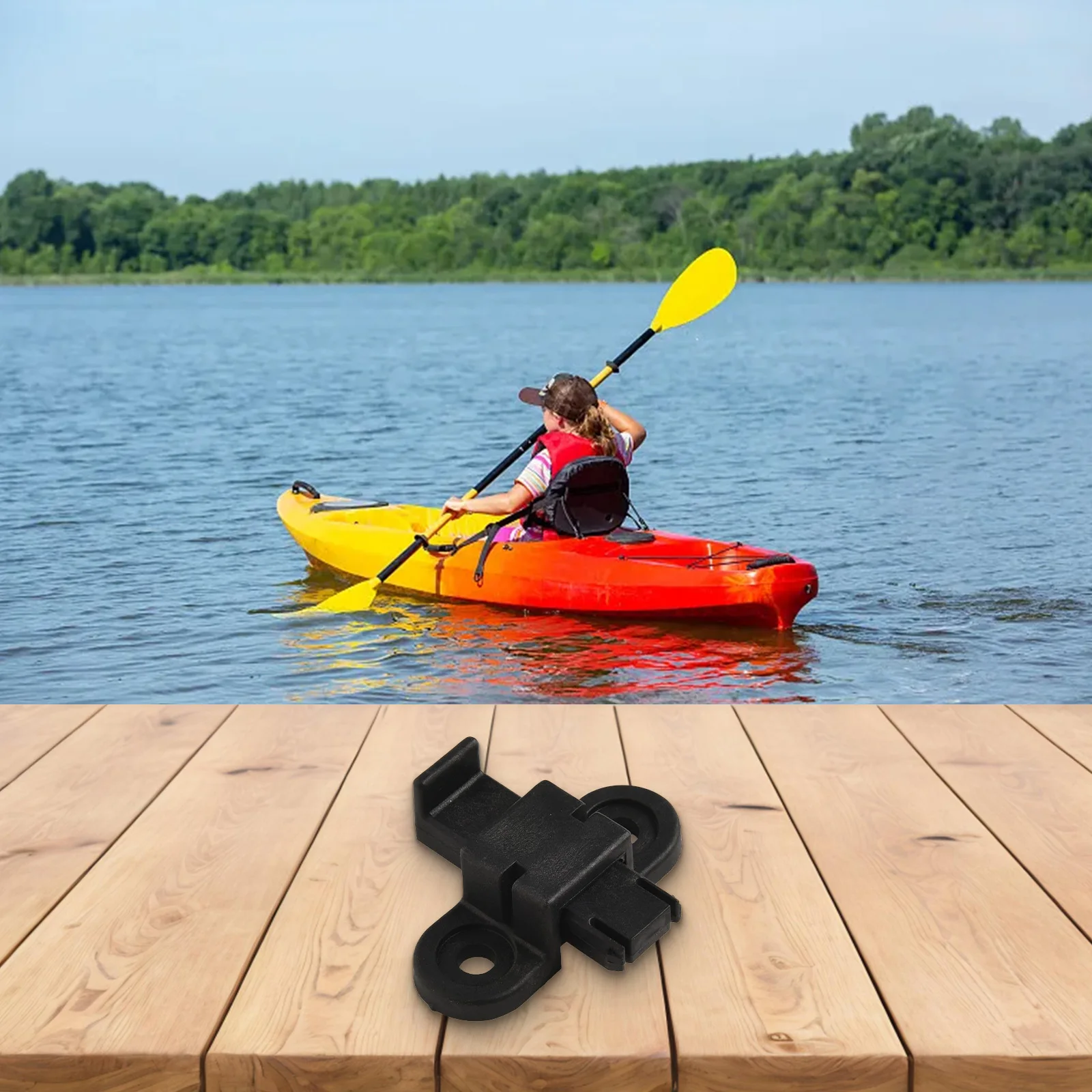 For Kayak Canoe Fishing Boat ABS Slide Lock Deck Fitting Hardware for Foot Pedal Securing and Onboard Accessory Use