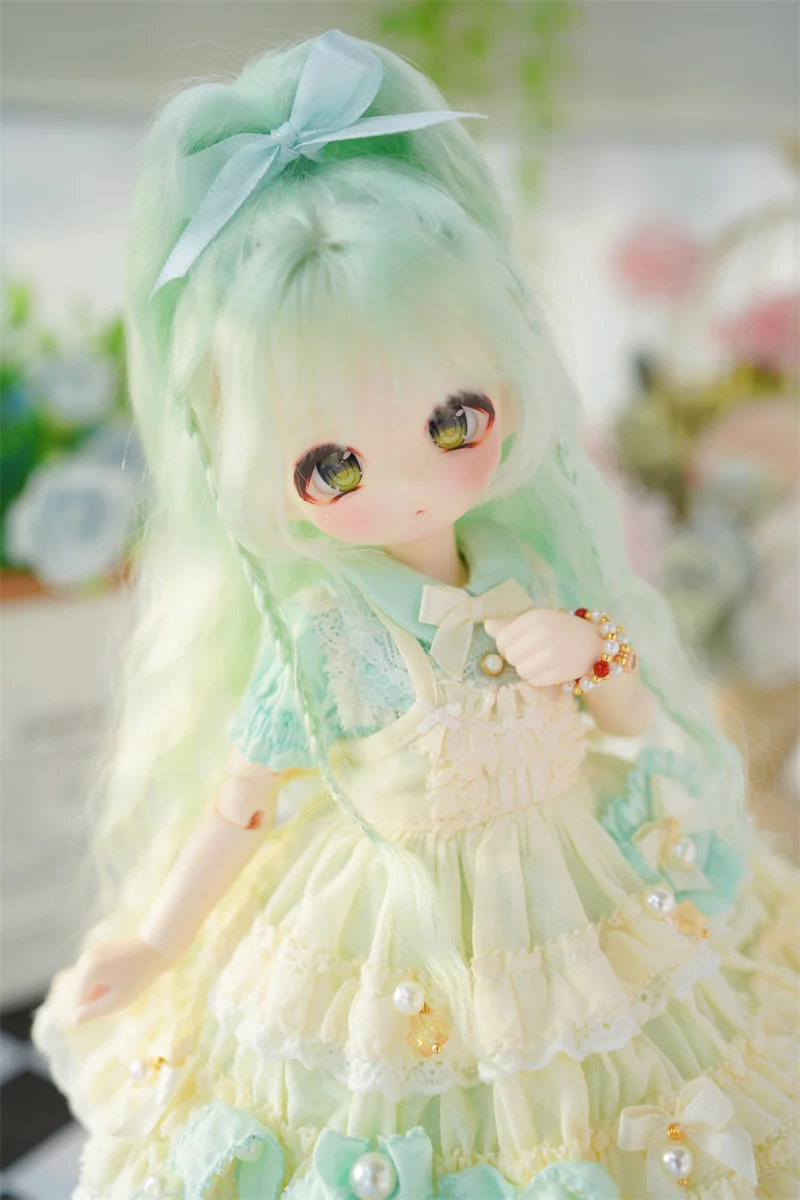 

Кукла BJD в наличии, парик, игрушка для девочек, 1/3 1/4 1/6, одинарный высокий хвост, длинные вьющиеся волосы, мягкий мохеровый ребенок, дата, милые аксессуары для кукол