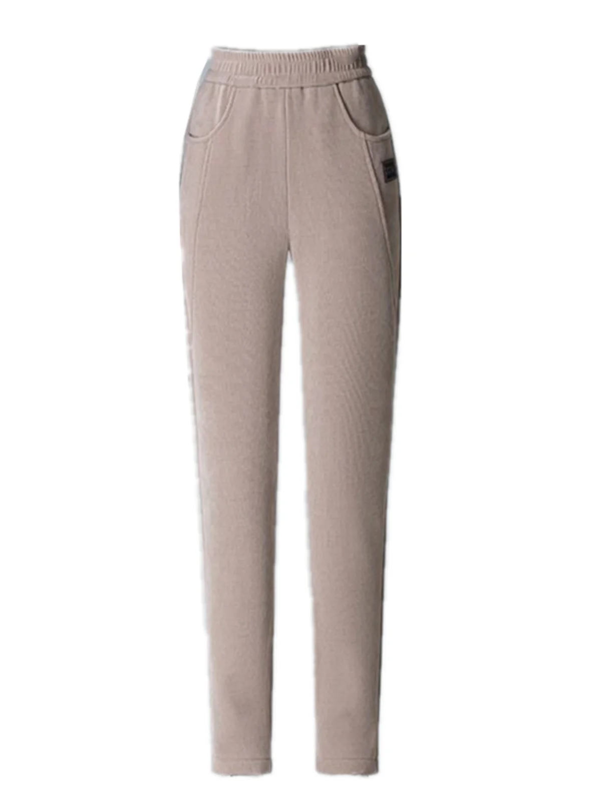 Thiened Fce 하이웨이스트 엘라스틱 코듀로이 캐주얼 팬츠 가을 겨울 2024 신상 따뜻한 엄마 팬츠 트렌디 하란 팬츠