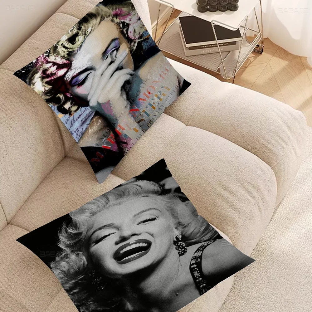 M-Marilyn M-Monroe Pillow Gift Home Office Decoration Bedroom Sofa Car Cushion Cover Case 45x45