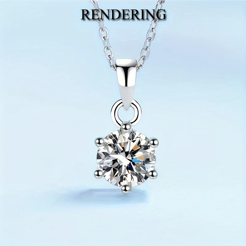 1pc 925 Sterling Silver 5-20MM Round 6 Prongs Bezel Pendant Setting