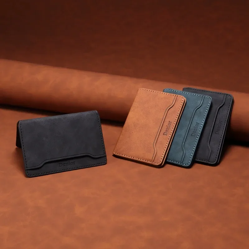 محفظة بطاقات الائتمان - حافظة هاتف مغناطيسية مع 3 فتحات للبطاقات، جلد صناعي، مغناطيس قوي لتخزين بطاقات الهوية والائتمان، هدية للرجال #1
