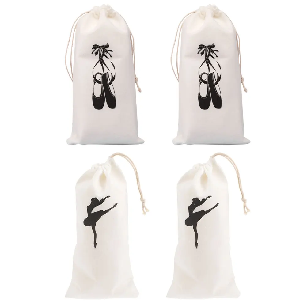

4Pcs Dance Shoe Bags Wear Resistant Drawstring Ballet Shoe Storage Bags Perfect for Dance Classes Ballet Bag Shoes Bag