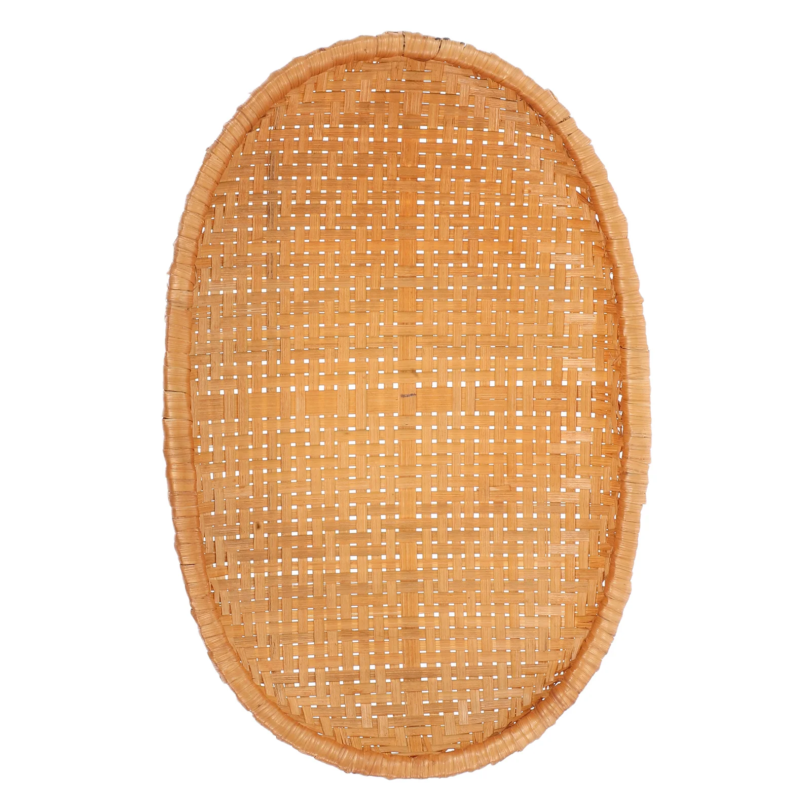 

Bamboo Woven Food Basket 27x18x4cm Handmade Bread Serving Tray Decorative Fruit Storage for Home Party Picnic Small Bread Basket