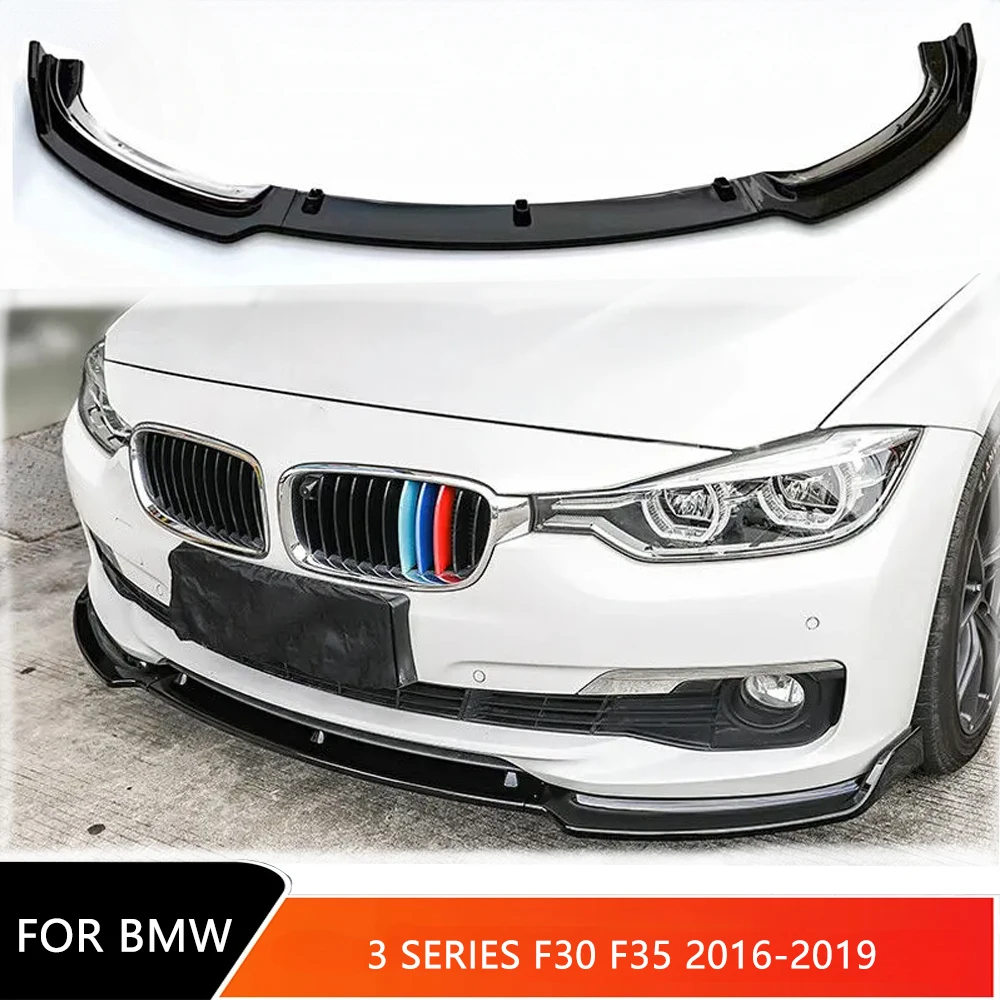 

For BMW 3 Series F30 F35 2016-2019 Car Front Bumper Lip Body Kit Spoiler Carbon Fibe Canard Three Section Splitter Accessories