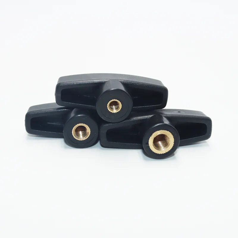M6 M8 M10 Kopfdurchmesser 65 # T-förmige Schmetterlingsmuttern aus Bakelit mit Flügelgriff, Kunststoffkopf und Blindmulden-Handknauf – Detail 4