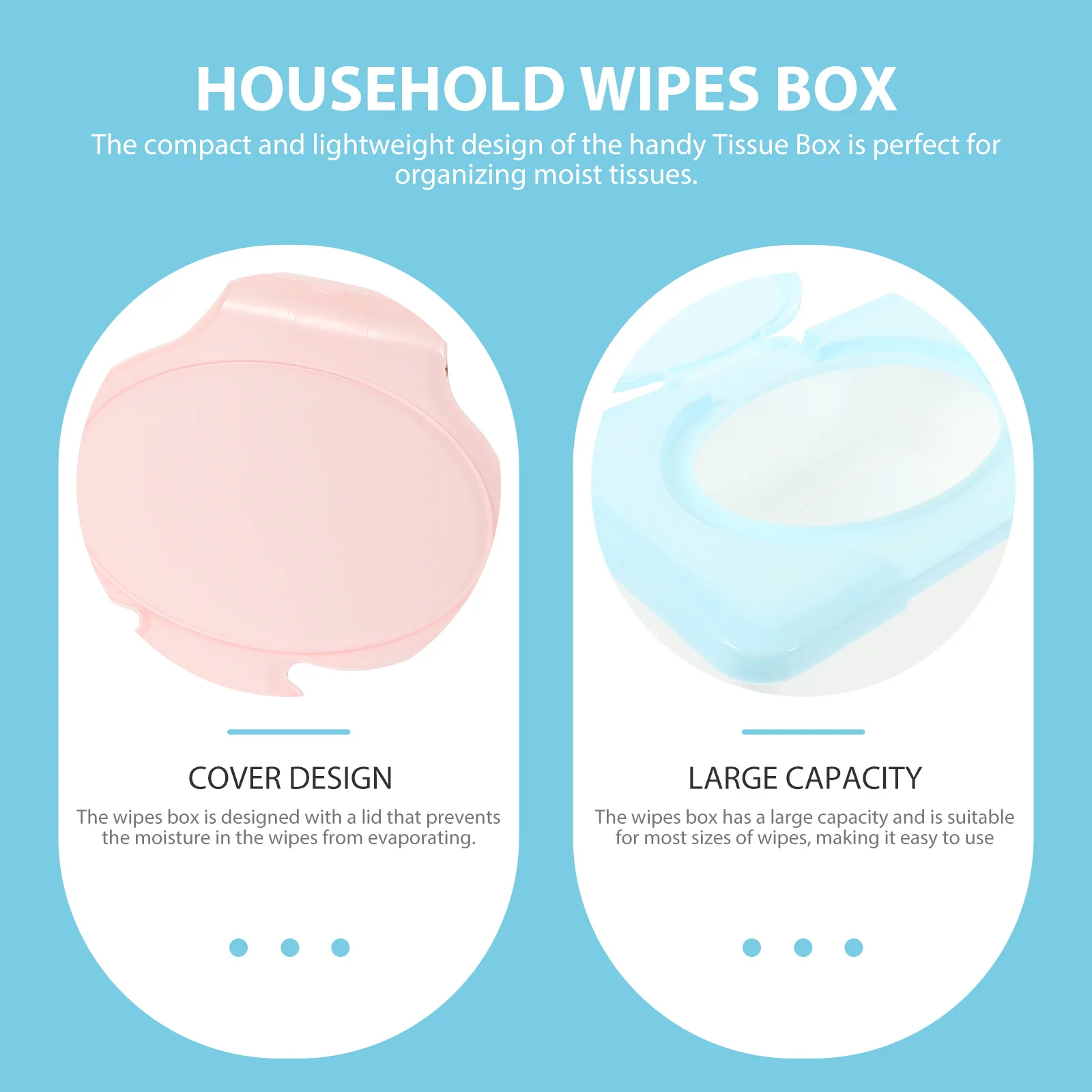 

2Pcs Wipes Container Minimalist Design Wet Tissue Box for Bathroom Bedroom Kitchen Portable Dispenser Wipes Dispenser