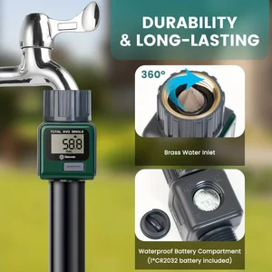 Geevon Wasserströmungsmesser mit Messingeinlass, Wassermesserschlauch, hoher Präzision, Gartenpackung, Wassertank, Metalldraht 12 Hauptverkaufsmesserflussflüssigkeit - №12