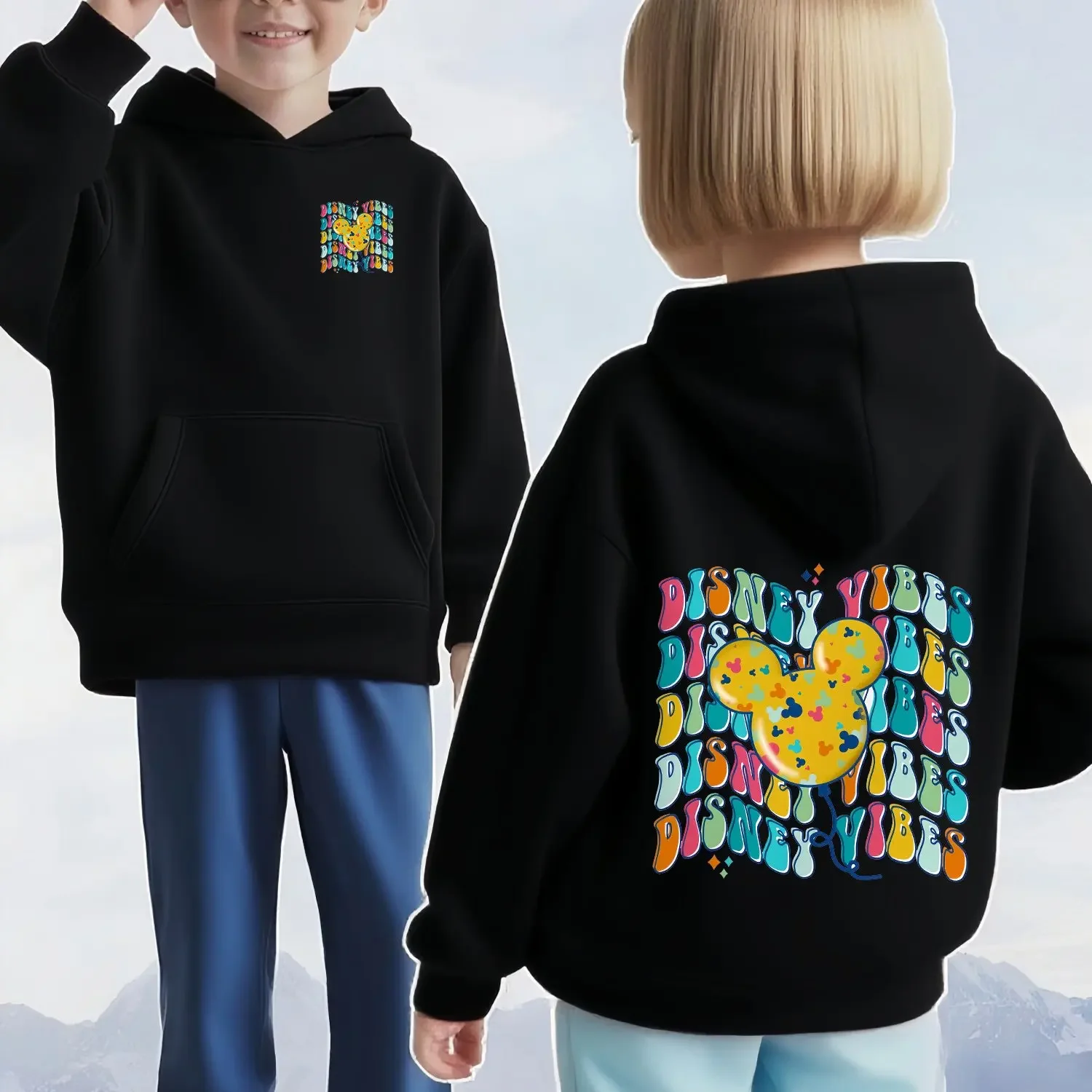 

Disney Vibrant Color Pattern Comfortable Double-Sided Print Cool Spring/Autumn Outdoor Fashion for Girls and Boys Halloween Gift