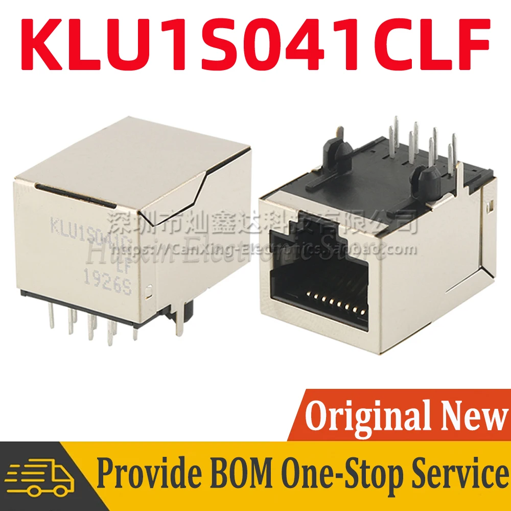 2pcs KLU1S041CLF RJ45 Jack 8P8C Network Single Port Magnetic Filter Interface Connector 100M Ethernet 100 Base-TX KLU1S041C