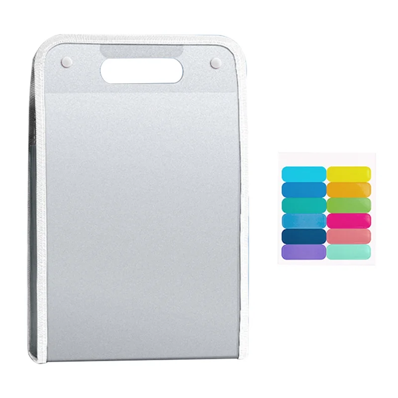 

AED5-4Pcs A4 File Folders, Vertical A4 File Organizer With Handle With Portable 13 Pockets For Student, Business Easy To Use
