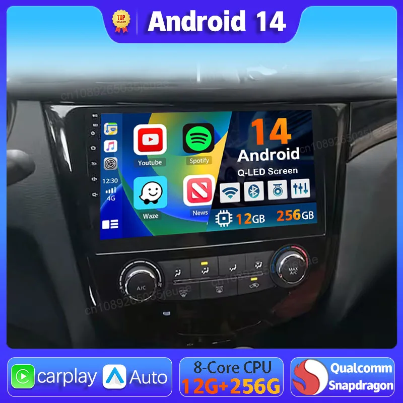 

Android 14 Carplay Auto Car Radio For Nissan X-TRAIL XTrail T32 Qashqai J11 2013 - 2017 Multimedia Stereo Player Video 2K Screen