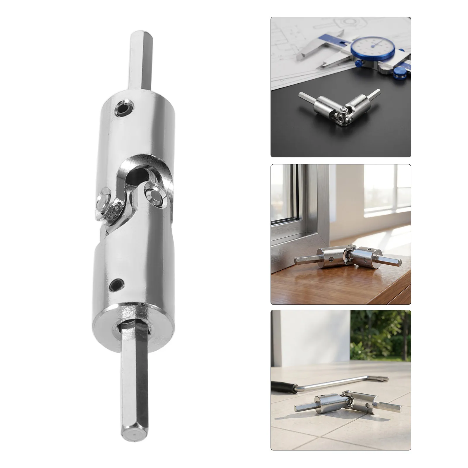 Heavy Duty Hand Crank Universal Joint Shaft Coupler Metal Universal Steering Shaft for Roller Shutter Window Opener Awning