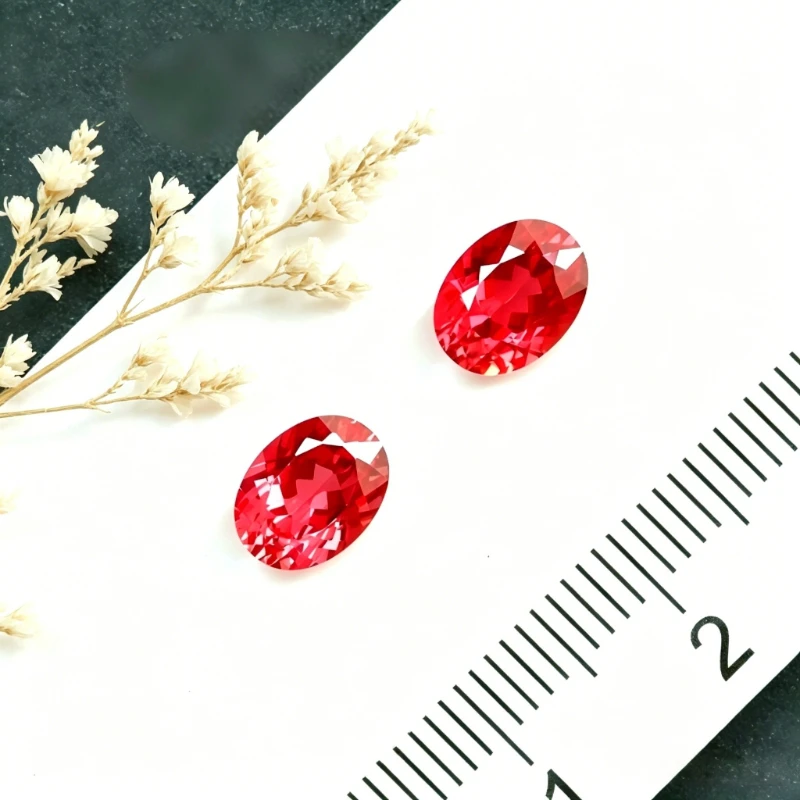 Synthetischer Saphir Feuerlotus-Farbe Padparadscha Ovale Form Zertifizierbar Wählbar Großhandel – Detail 5