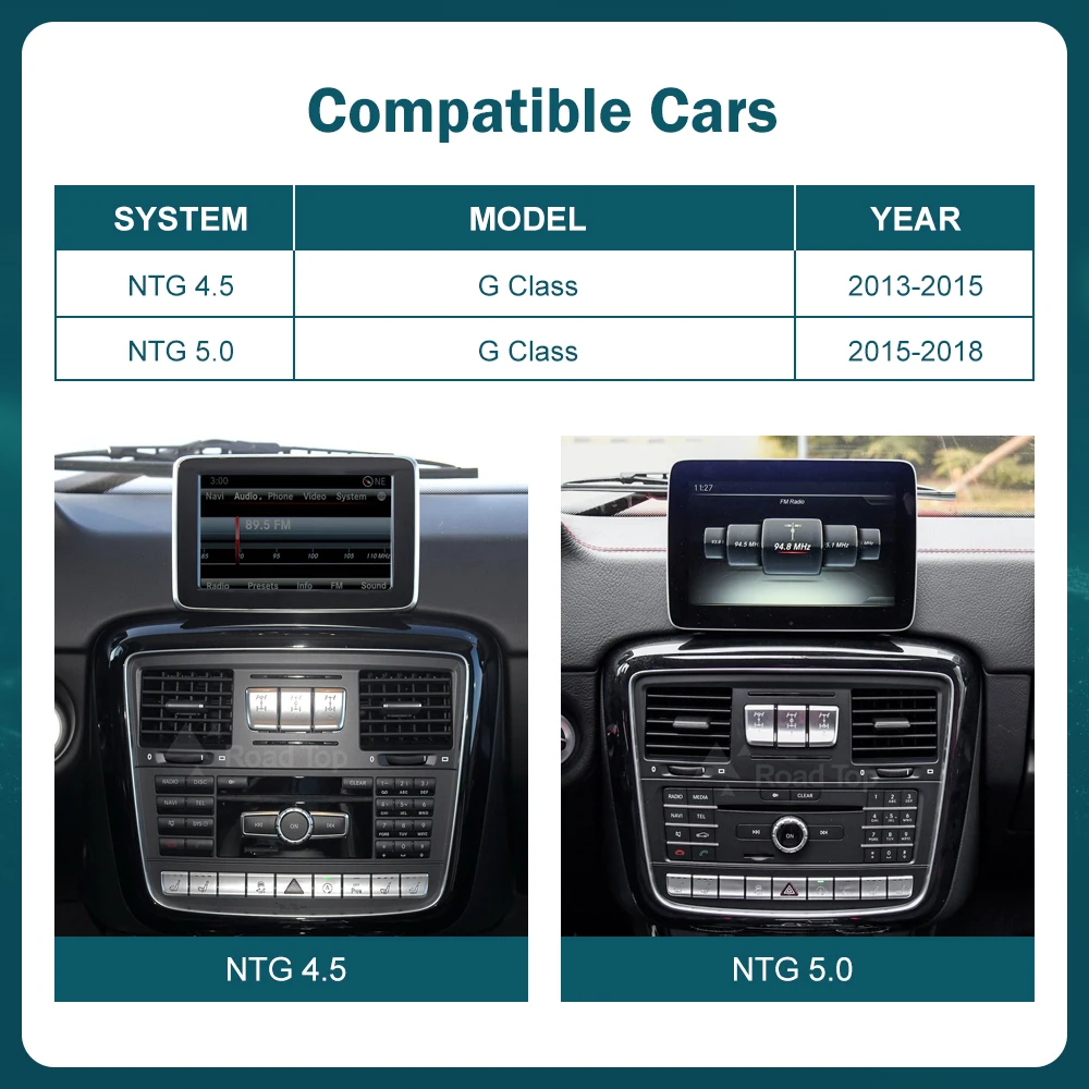 Wireless CarPlay Android Auto Multimedia Linux NTG4.5 NTG5.0 System Screen for Mercedes-Benz G Class W463 2013-2018